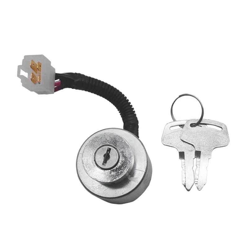 Portable Metal Ignition Switch Silver Ignition Switch With 2 Keys Fits For Kubota 66101-55200 BX1800 2200 2230 G1800 ZD18 28