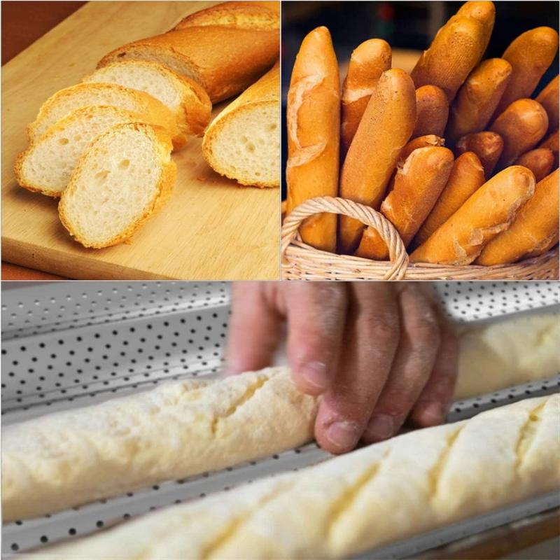 2/4 Wave Perforated French Bread Baking Pan Carbon Steel Baguette Pan French Bread Nonstick Loaves Loaf Cake Mold Baking Tools