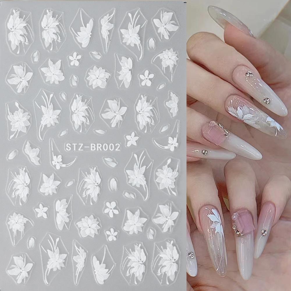 

Лазерные наклейки для ногтей, бабочка, роза, дизайн, клейкий слайдер, наклейки для дизайна ногтей, маникюрные украшения