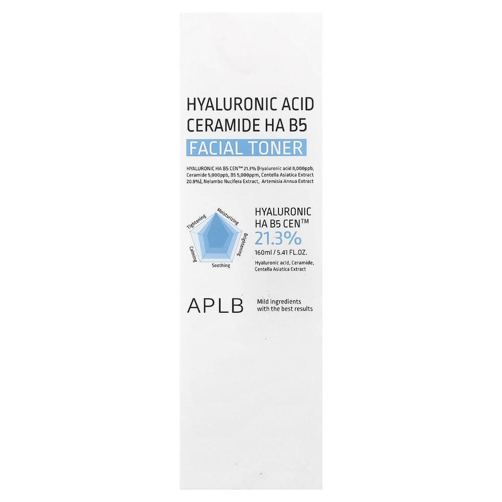 APLB Hyaluronic Acid Ceramide HA B5 Facial Toner, 160ml (5.41 fl oz)