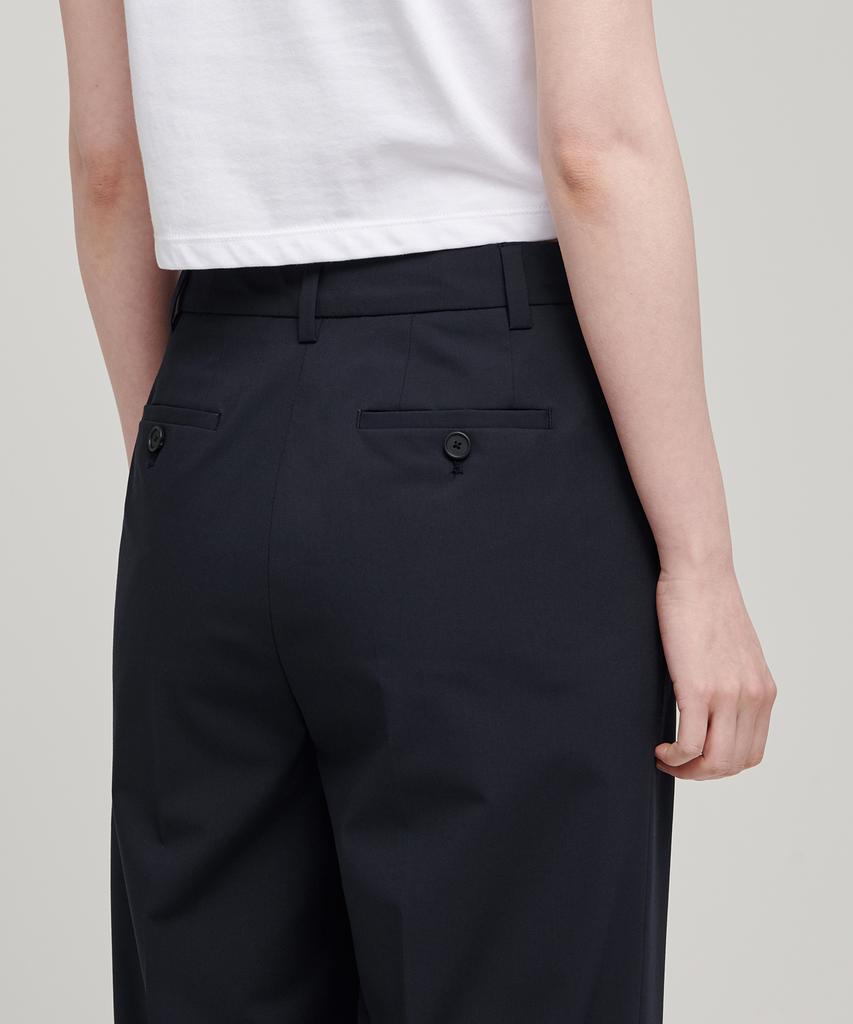 MUSINSA STANDARD WOMAN [Cooltandard] Women'S Wide Hidden Banding Slacks [Navy]