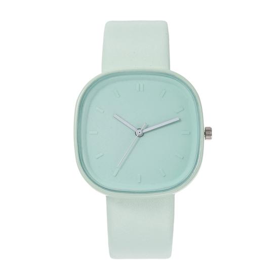 Square Student Watch Minimalist Analog Quartz Watch Faux Leather Band Simple Wristwatch for Teens Boys Girls
