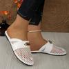 Mesh Breathable Baotou Semi-slippers Women's Spring and Summer New Round Head Metal Buckle Soft Bottom Flat Bottom Cool Mop