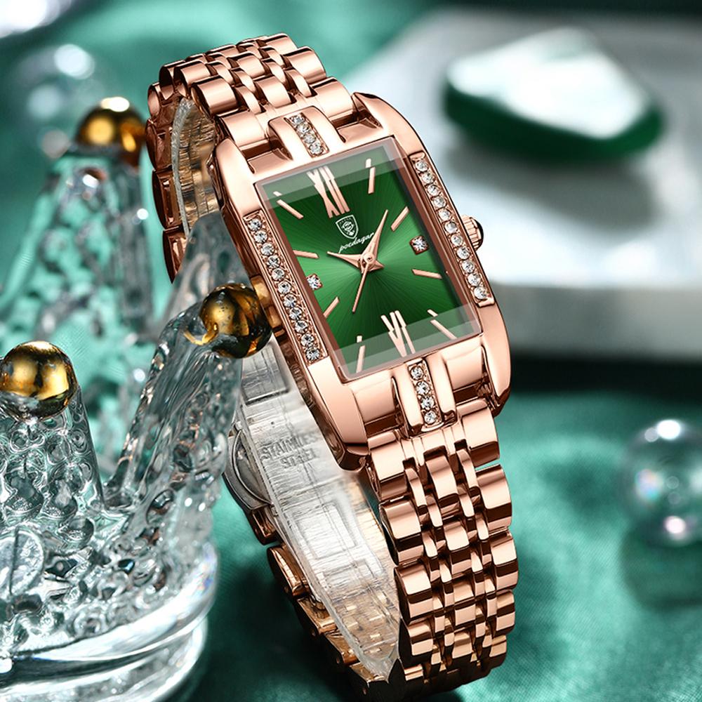 Green Dial Square Dial Watches Ladies Vintage Green Dial Square