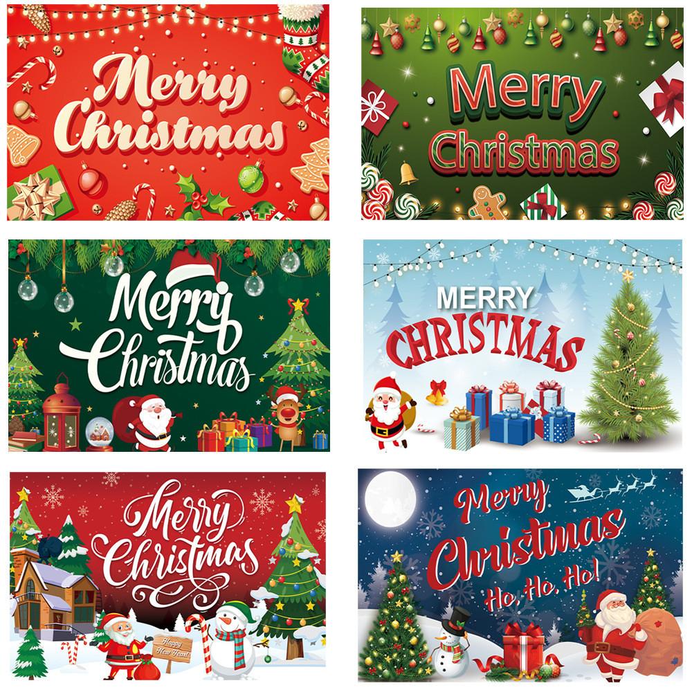 Christmas Background Banner Polyester Festival Party Decor For Holiday Event