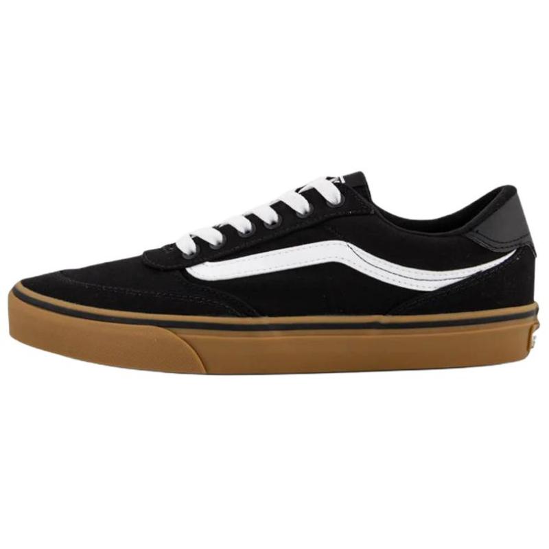 Vans Brooklyn LS Slip Resistant Abrasion Resistant Low top Skateboard Shoes Men's Black White Sneakers VN000D7QB9M