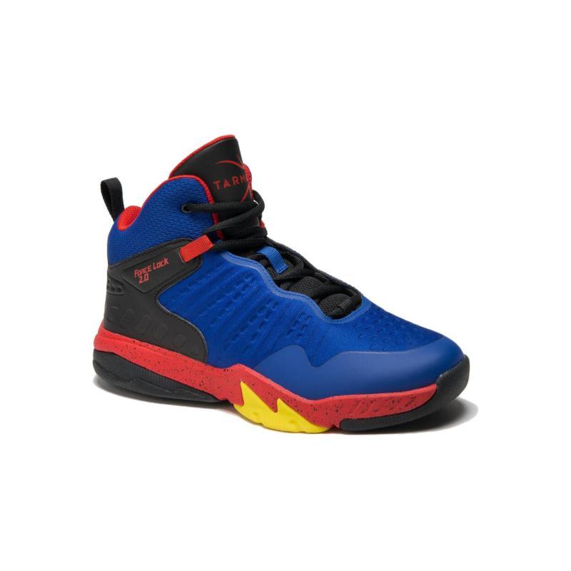 DECATHLON Cushioning Wear-Resistant High-Top Children's Basketball Shoes Blue Black Red Kids