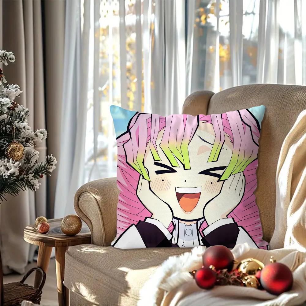 

Kanroji Mitsuri Animation Demo Slayer Pillow Case Square Pillow Bedroom Sofa Leisure ComfortCarLiving Room Home Decoration 40X40 16x16Inch