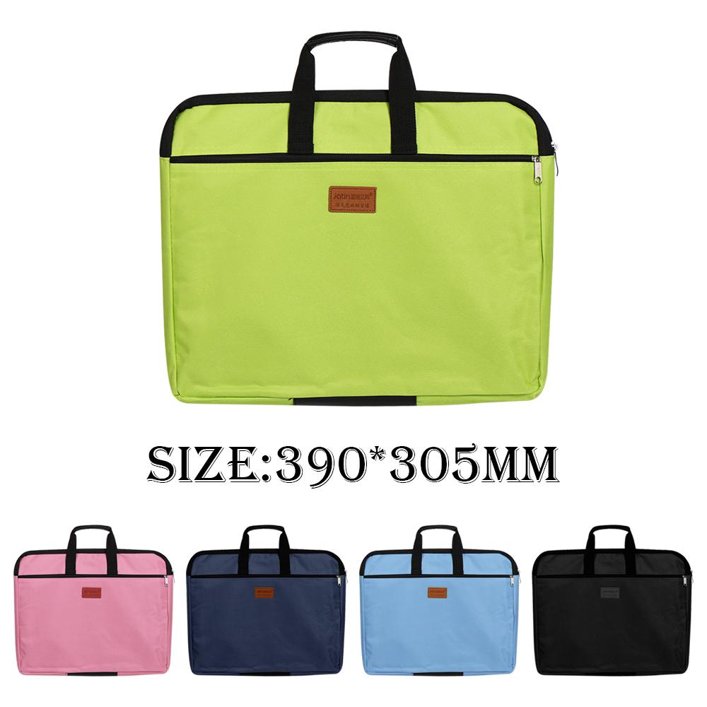Big Capacity Double Layers A4 Document Bag File Folder Holder With Handle Zipper Waterproof Canvas Handbag For Business Document