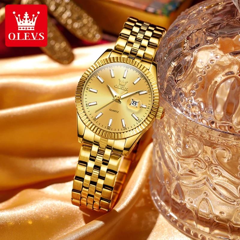 OLEVS Luxury Brand Elegant Women's Watch Waterproof Luminous Calendar Quartz Watch Exquisite Casual Women's Watch