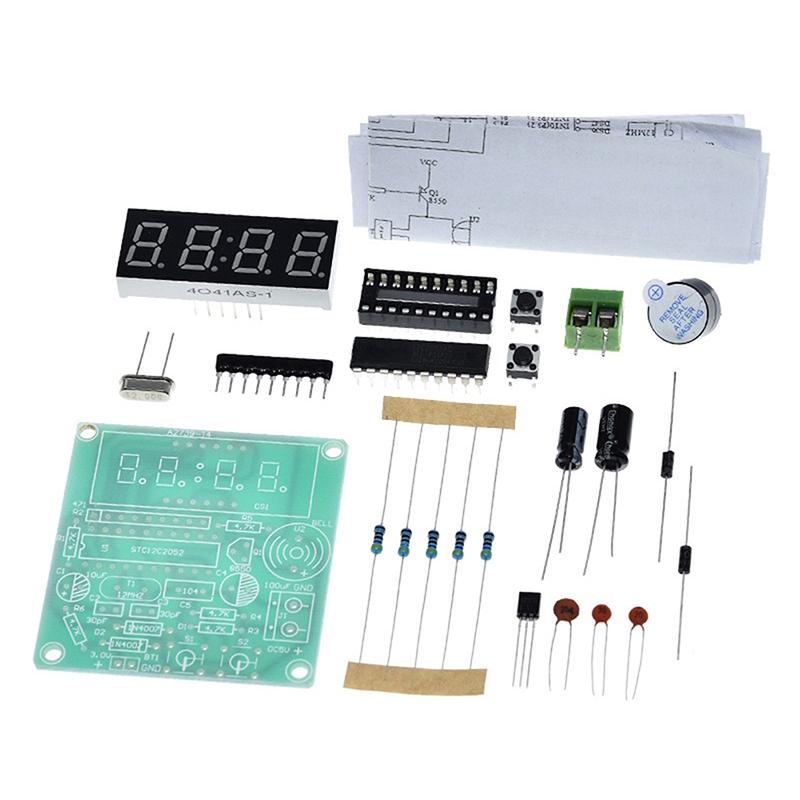 AT89C2051 Digital LED Display 4 Bits Electronic Clock Electronic Production Suite DIY Kit DC3.7V-5.5V Four-digit Clock Kit