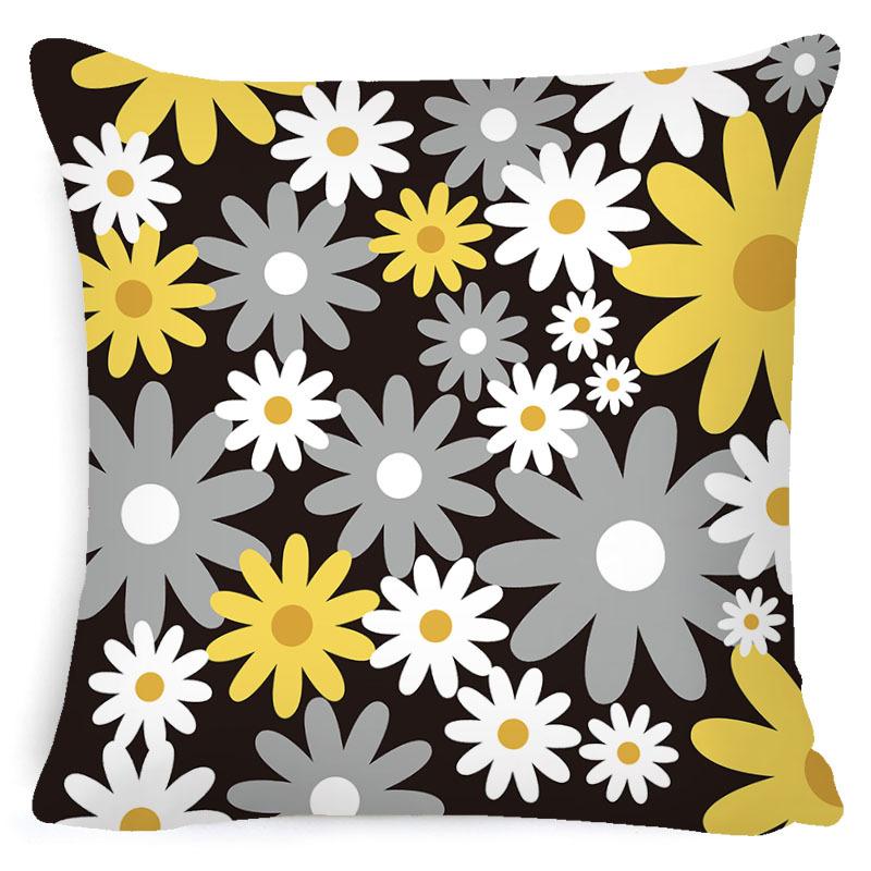 Pillow Cover Ins Style Daisy Summer Nordic Home Decoration Bedside Cushion Core Cover Linen