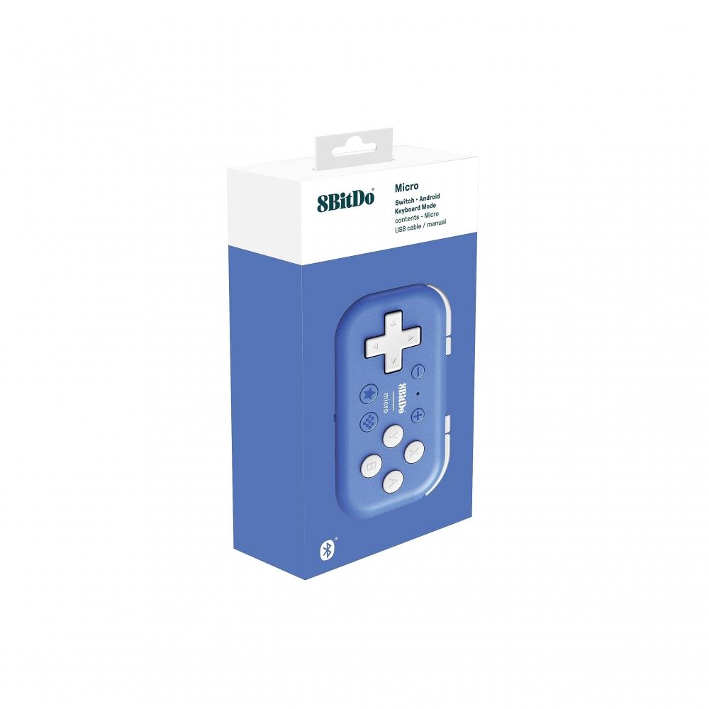 8Bitdo Micro Bluetooth Gamepad Pocket Size Mini Controller for Switch, Android, Raspberry Pi, Supports Keyboard Mode (Blue)