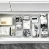 Organisateur de tiroir en acrylique empilable avec plateaux séparateurs réglables pour cosmétiques, boîte de rangement modulaire pour maquillage