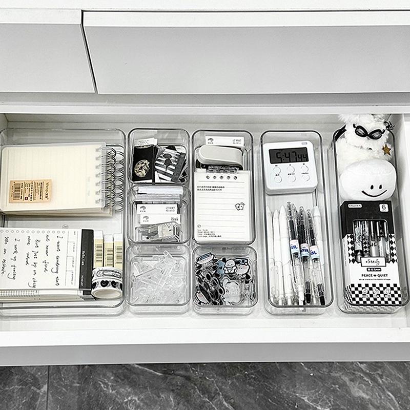 * New Sale Stackable Acrylic Drawer Organizer Adjustable Divider Trays For Cosmetics Modular Makeup Storage Box