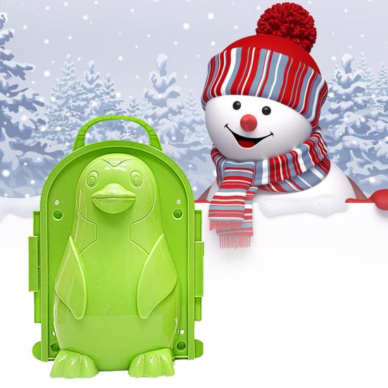 Winter Snowman Penguin Snowball Maker Clip Snow Mold Tool Kids Outdoor Play Toy