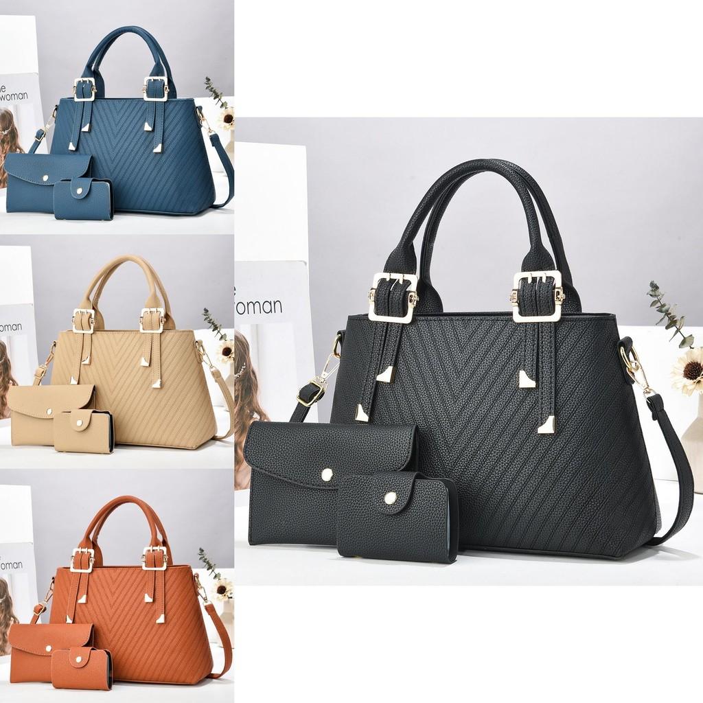 Stylish Macaron Color Three Piece Set In Chic Pu Fabric For Daily Use With High Capacity