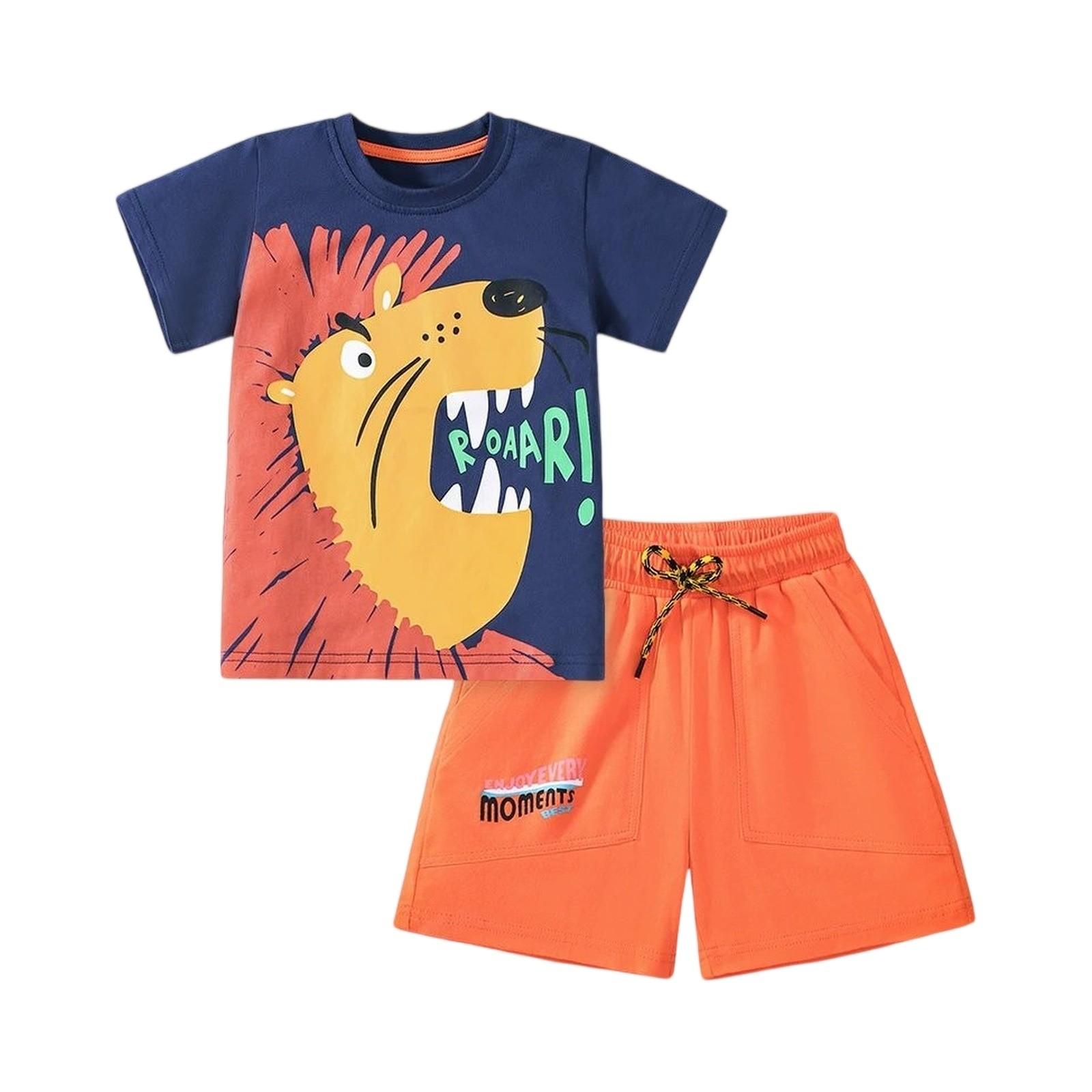 

Summer Children s Two-piece Cartoon Cotton Set 130 шафрановий