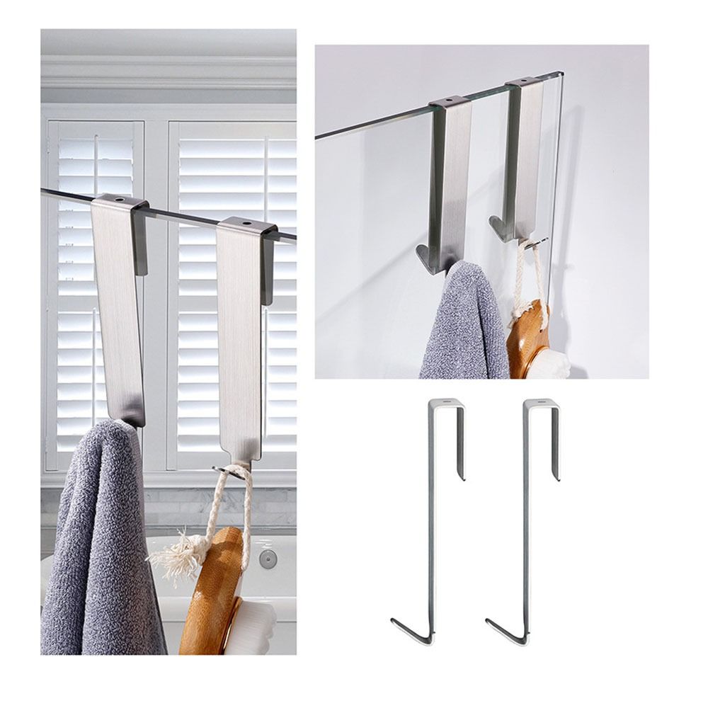 Koupit 304 Stainless Steel Drill Free Bathroom Hanger Shower Door Hooks Towel Hook Frameless ...
