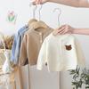 Frühlings-/Herbst-Jungen-Cartoon-Bär-Strickjackenjacke, Langarm-Kinderstrickjacke