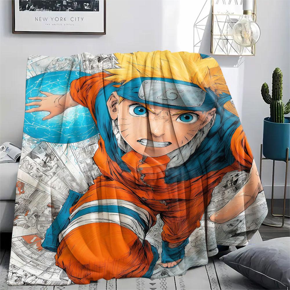 1Pc Naruto Lightning Print Flannel Blanket, High Quality Comfortable for All Seasons, Home Decor, Warmth and Comfort, Perfect for Christmas Gifts