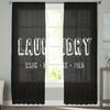 Laundry Room Text Window Treatment Tulle Modern Sheer Curtains for Kitchen Living Room the Bedroom Curtains Decoration