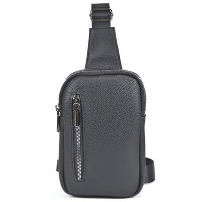 Men's 2024 Genuine Leather Crossbody Chest Bag - Soft, Large Capacity, Vertical Design