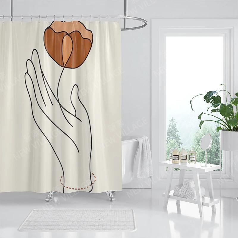 Waterproof Fabric Shower Curtains Bathroom Curtain Accessories 180x200 Bath Curtain for Shower 240*200 Nordic Boho Decoration