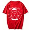 Cotton T Shirt Cartoon Buff Muscular Unisex Six Pack Abs Doodle Print MUSCLE Letter Slogan Graphic Gym Bodybuilding Workout Tees