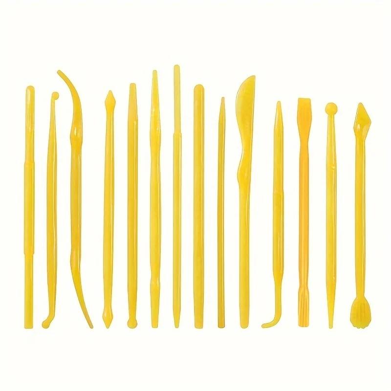 

14Pcs Pottery Tool Plastic Clay Sculpting Tools Set Polymer Carving Knife Kit for Pottery Modeling Embossing Styling DIY Art