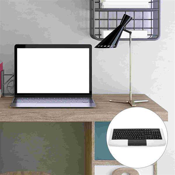 Under-Desk White ABS Keyboard Tray, Slide-Out Mount (1 pc)