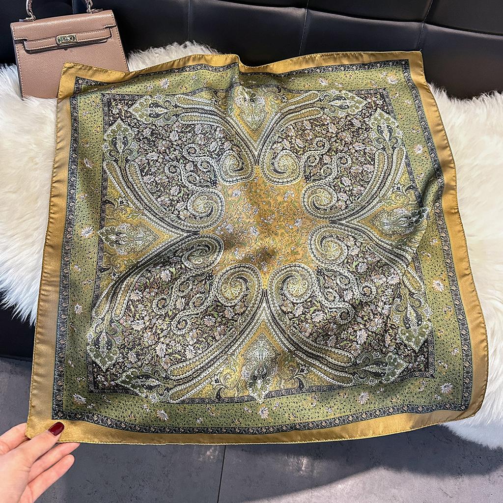 Spring And Autumn Silk Scarf Women'S Ribbon Headgear Hair Accessories Flowers Cashew Nut Flowers Versatile Temperament Advanced