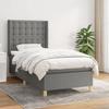 Maison Exclusive - Dark Grey Slat Bed Base and Mattress 90x190 Cm Fabric