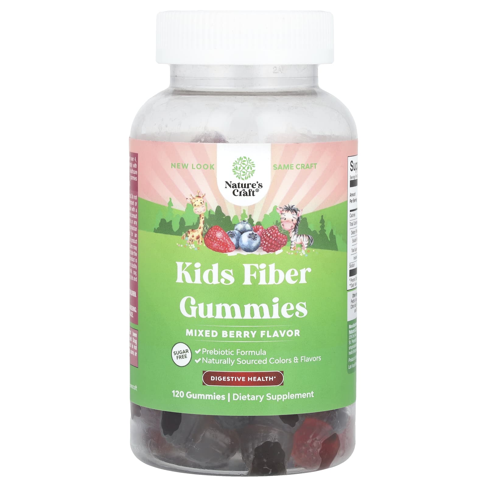 

Nature S Craft, Kids Fiber Gummies, Sugar Free, Mixed Berry, 120 Gummies