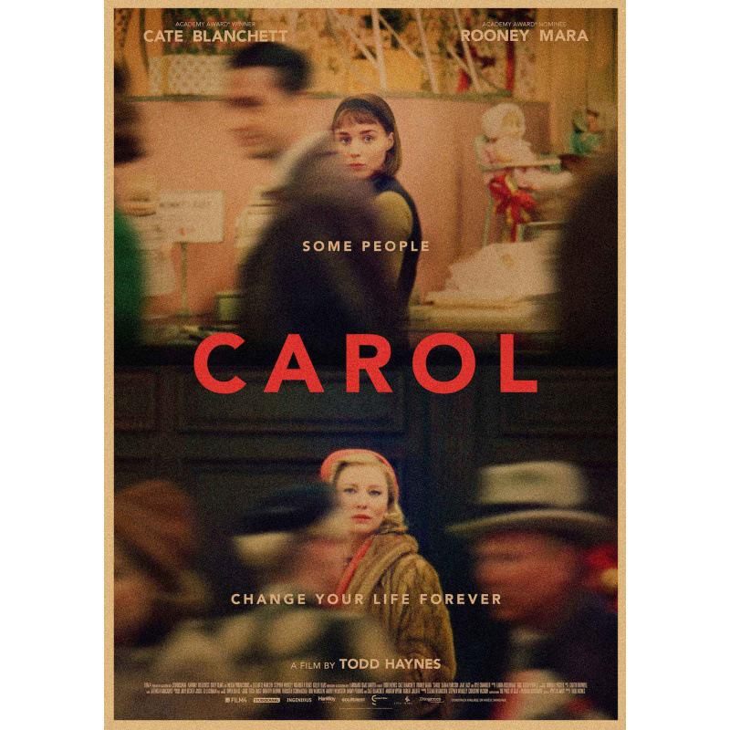 

Cate Blanchett & Rooney Mara Movie Poster Decorative Wall Art for Hotel, Bar, or Cafe Yellow Kraft Paper (No Glue) 30X42 cm