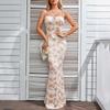 Women's Summer Floral Bodycon Maxi Dress Spaghetti Strap Sleeveless Boho Long Dresses