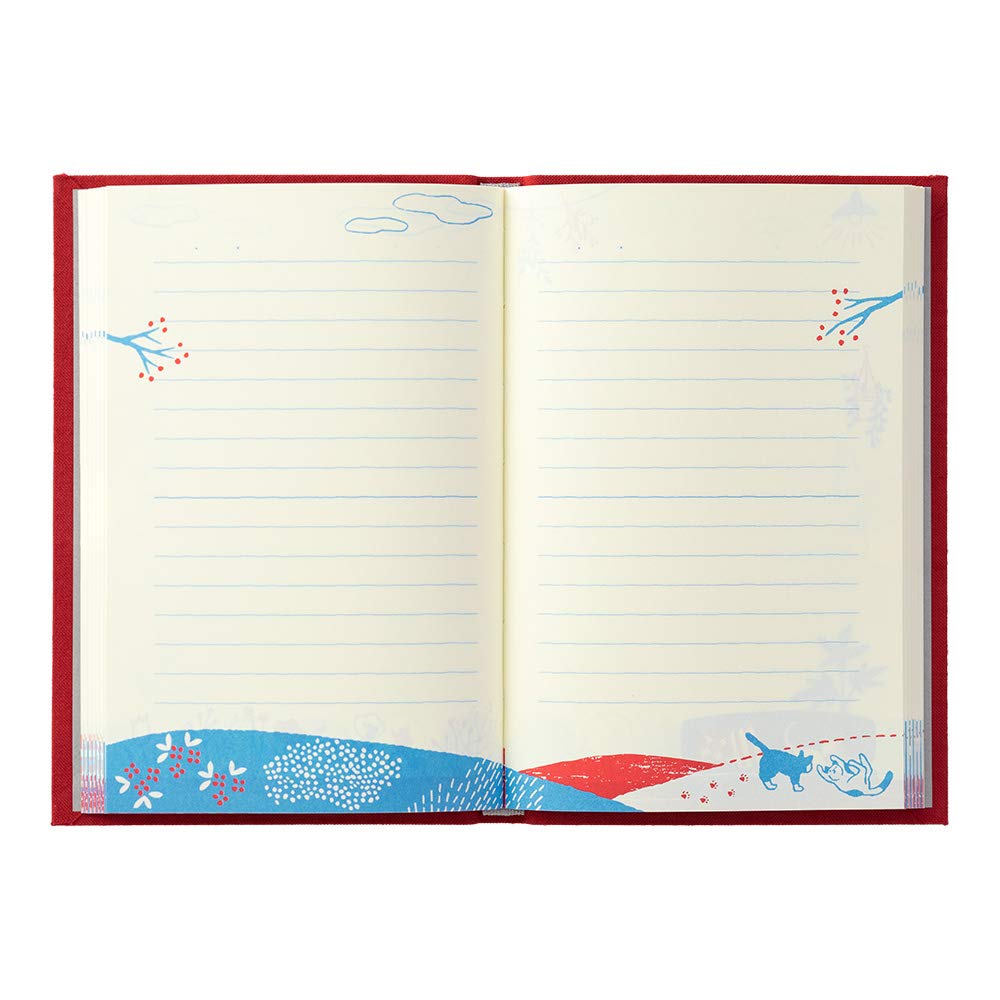 Midori Diary with Embroidered Cat 12887006 Bookmark, Pattern,