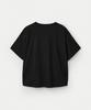 UMARMUNG Embroidery Oversized Crop T Shirts_Black