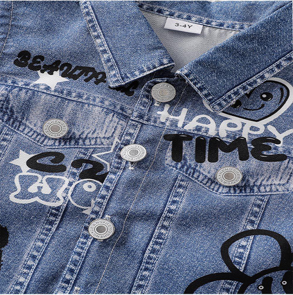 Girls' Spring/Autumn Denim Vest & Straight-Leg Pants Set
