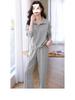 Women's Trendy Autumn Two-Piece Set: Elegant Collared Long-Sleeve Sweatshirt and Casual Pants