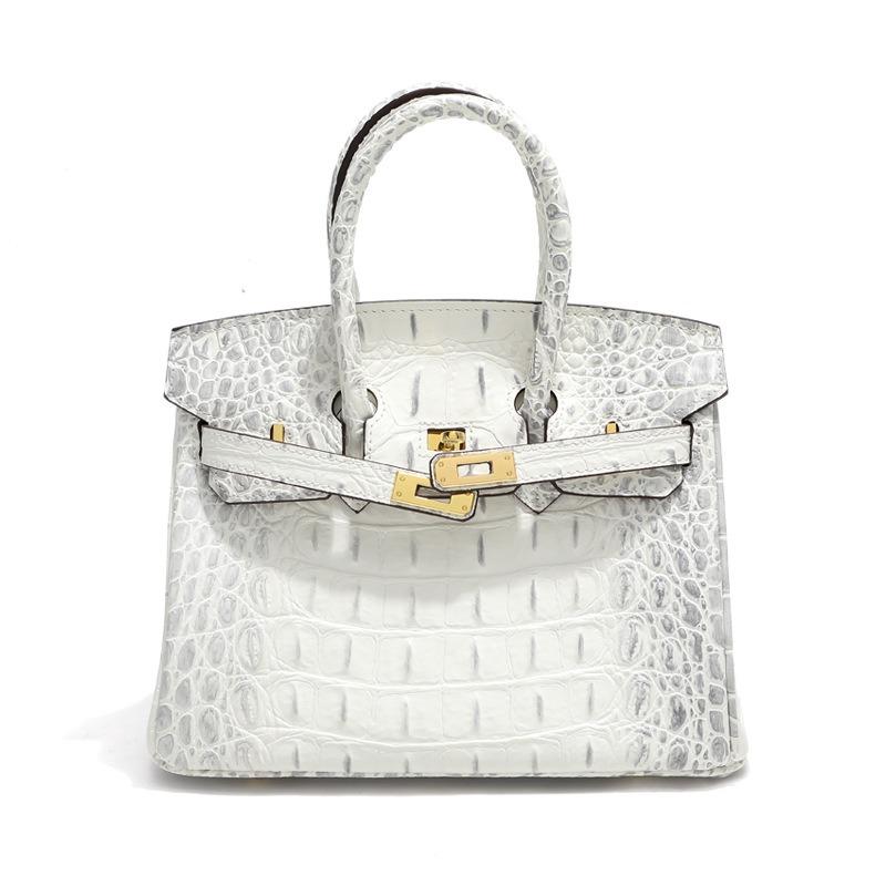 Leather Women's Bag Feeling New Trendy Fashion Versatile Shoulder Crossbody Crocodile Pattern Platinum Bag Handbag