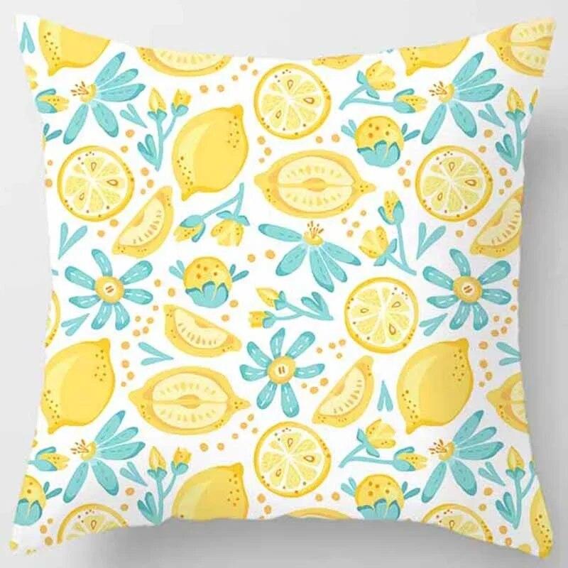 Fashion yellow decorative pillowcase, living room sofa office seat waist cushion  cover  aesthetic home decoration
