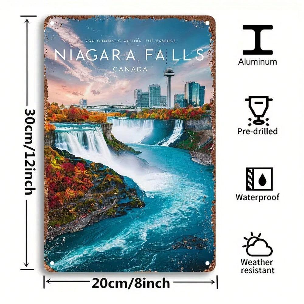 Vintage Niagara Falls Aluminum Tin Sign Retro Metal Poster Wall Art