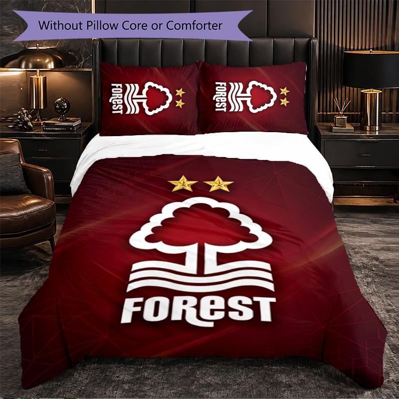 Biancheria da Letto a Tema Nottingham Forest Set 3 Pezzi Copripiumino Biancheria da Letto Decorativa per Stanza Adolescenti Decorazione Casa