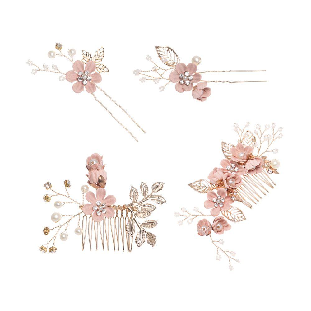 Beautiful Crystal Crown Bride Hair Jewelry Hair Combs Bridal Clips Flower Hair Pin Leaves Tiara
