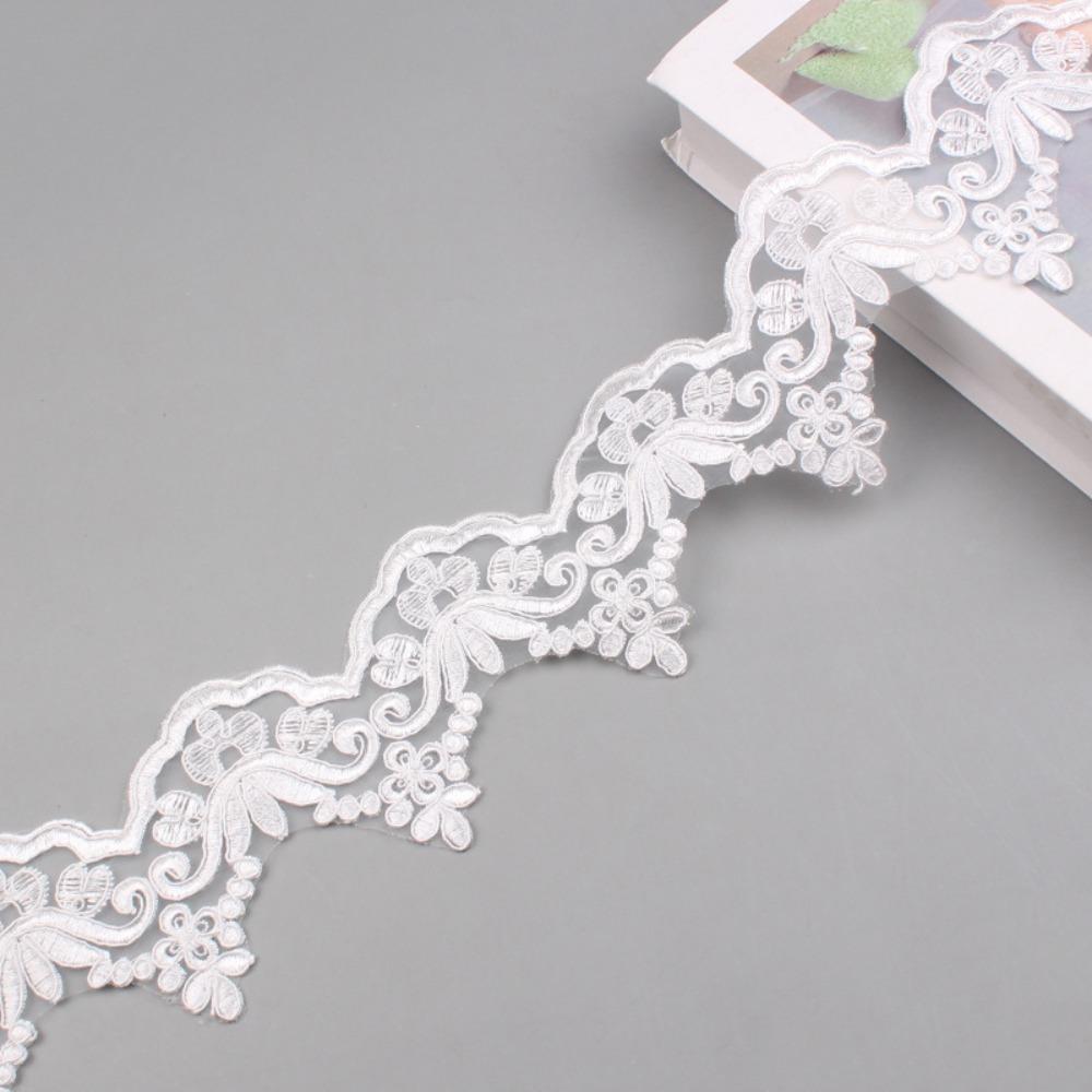 10Yards White Black Gold Lace Ruffle Trim Splicing Cloth Lace Ruffle  Skirt Hem and Lace белый