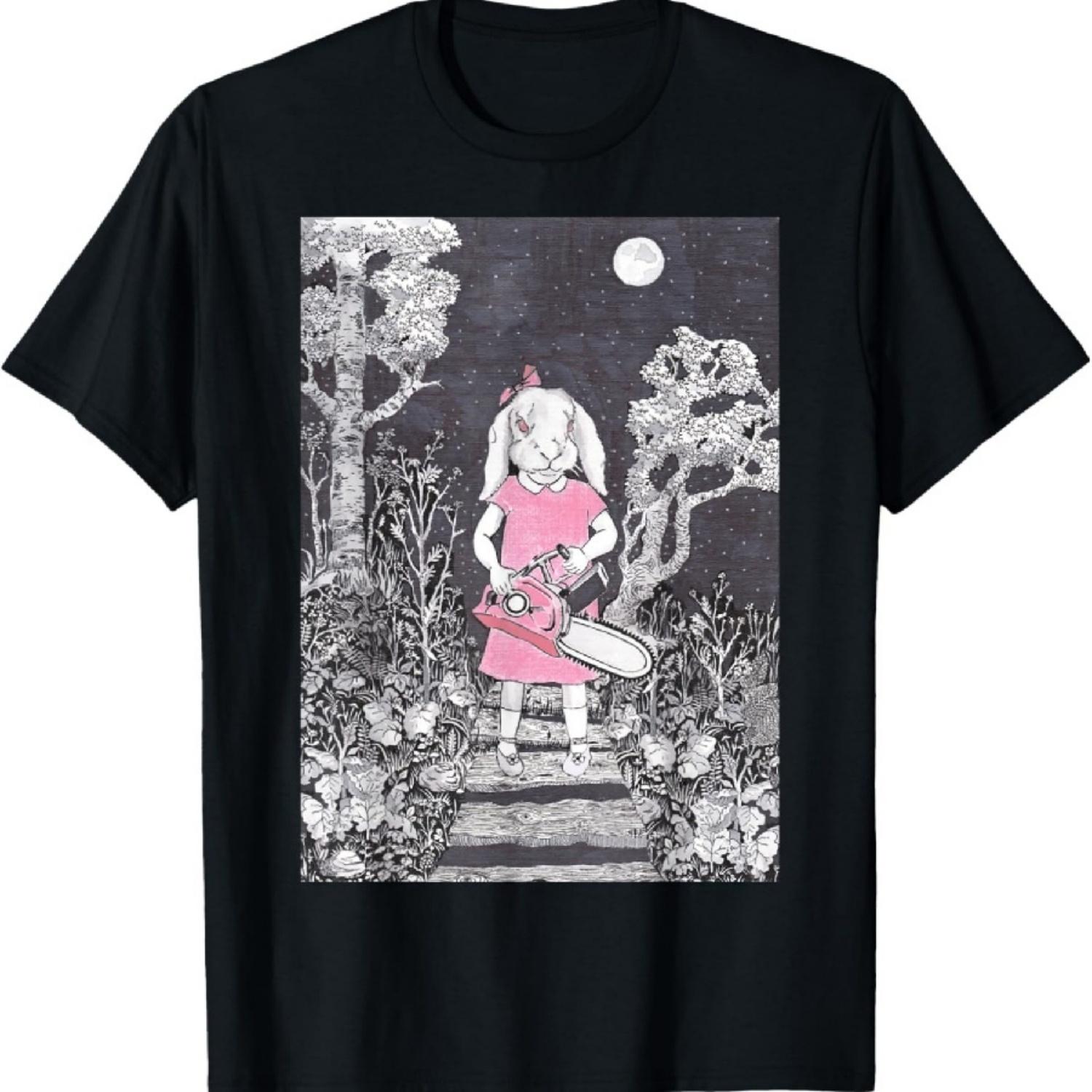 

Creepy Chainsaw Bunny Goth Gothic Halloween Horror Darkness T-Shirt XXXXXL чорний