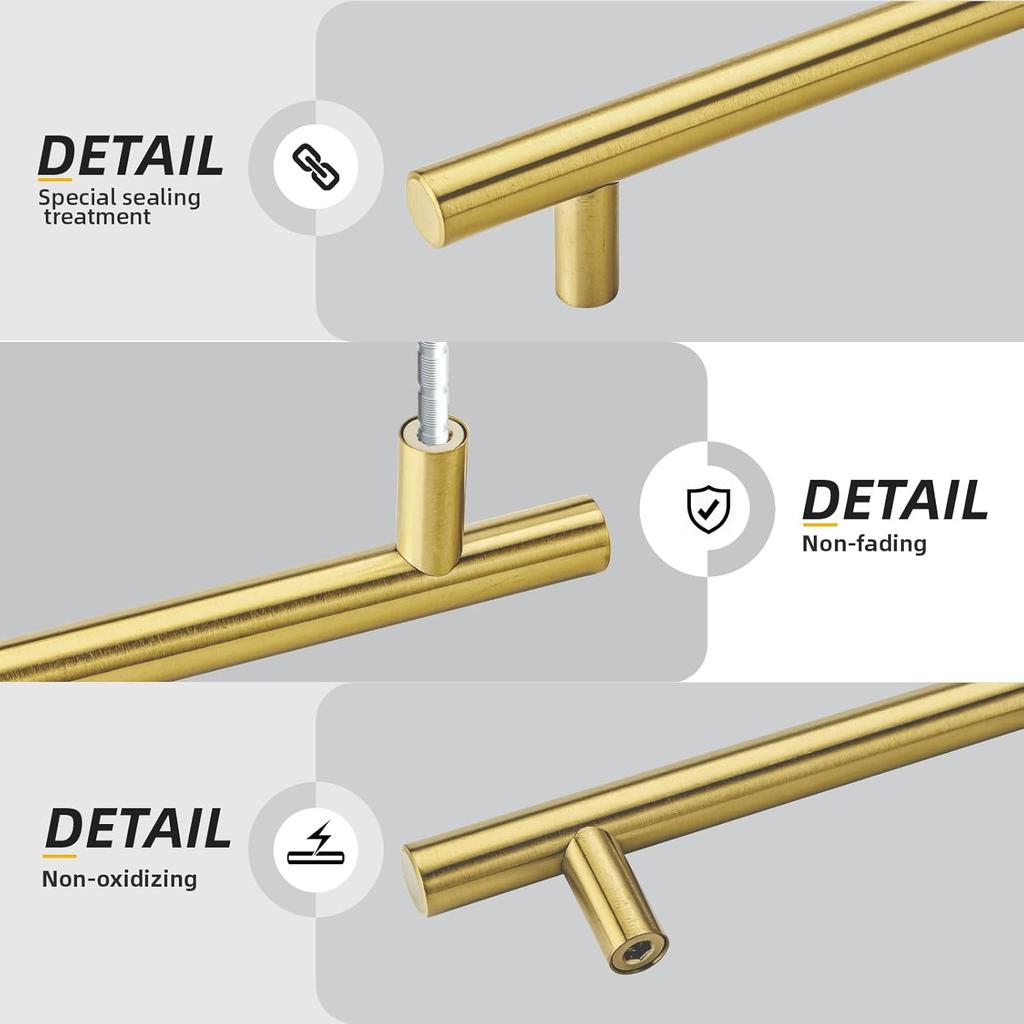 Goldenwarm 30 Pack 3 Inch Gold Cabinet Handles - Gold Cabinet Pulls, Fade-Resistant Surface - Dresser Pulls Kitchen Hardware for Cupboard Furniture
