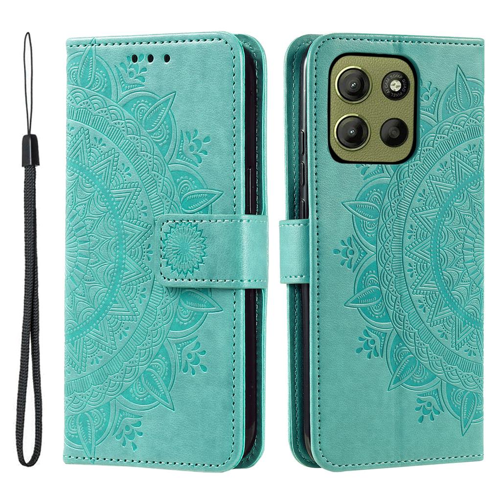 For Motorola Moto G15 4G Case Imprinted Totem PU Leather Wallet Stand Phone Cover