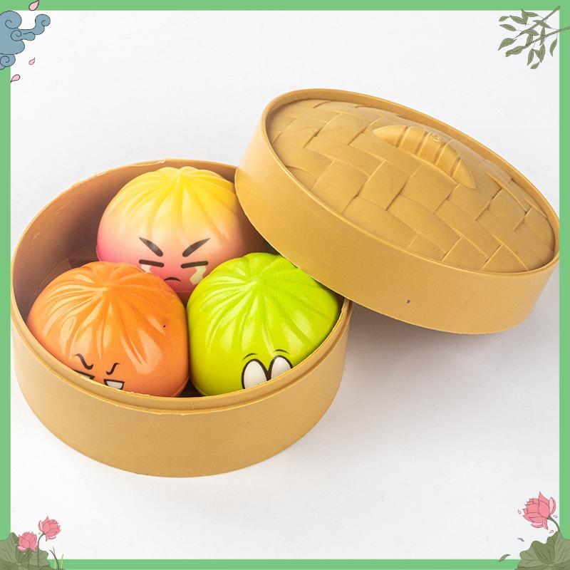 Aesthetic Steamed Bun: Realistic Food Ornament, Solid Maltose Sensory Stress , Creative Office Desktop Decor, New